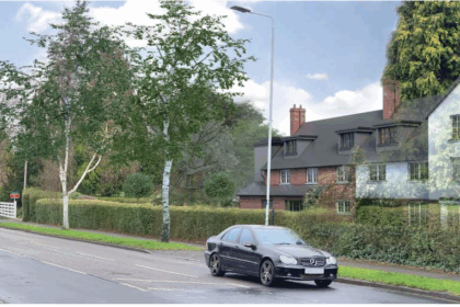 View of Oadby Manor Care Home in Oadby, Leicestershire from the other side of the road